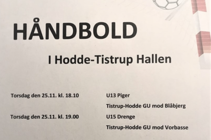 Så er der håndboldkampe i Hodde / Tistrup - Hallen
