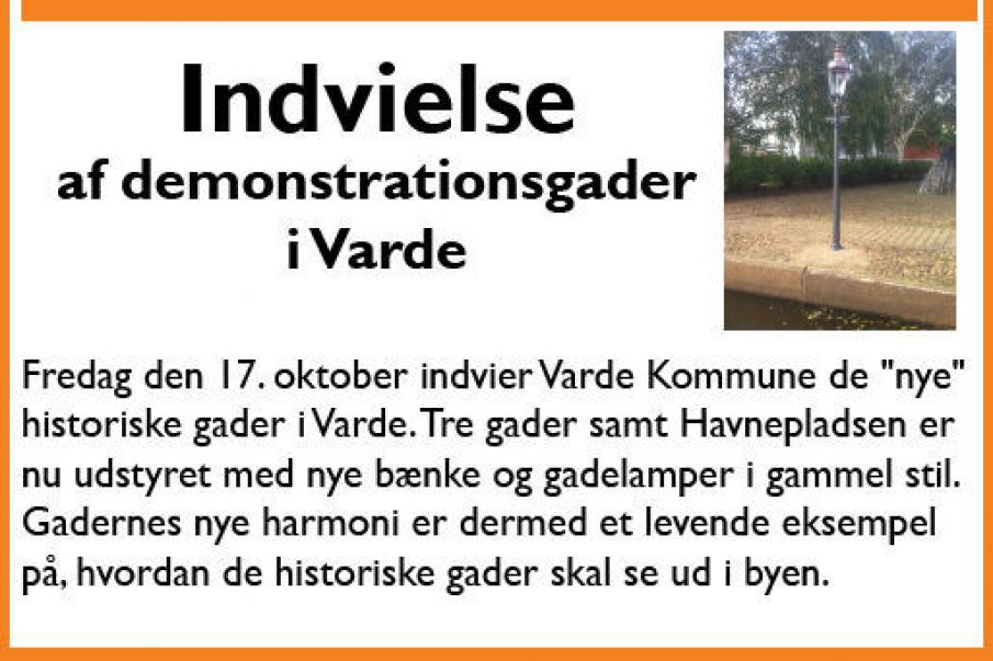 Historiske demonstrationsgader indvies i Varde