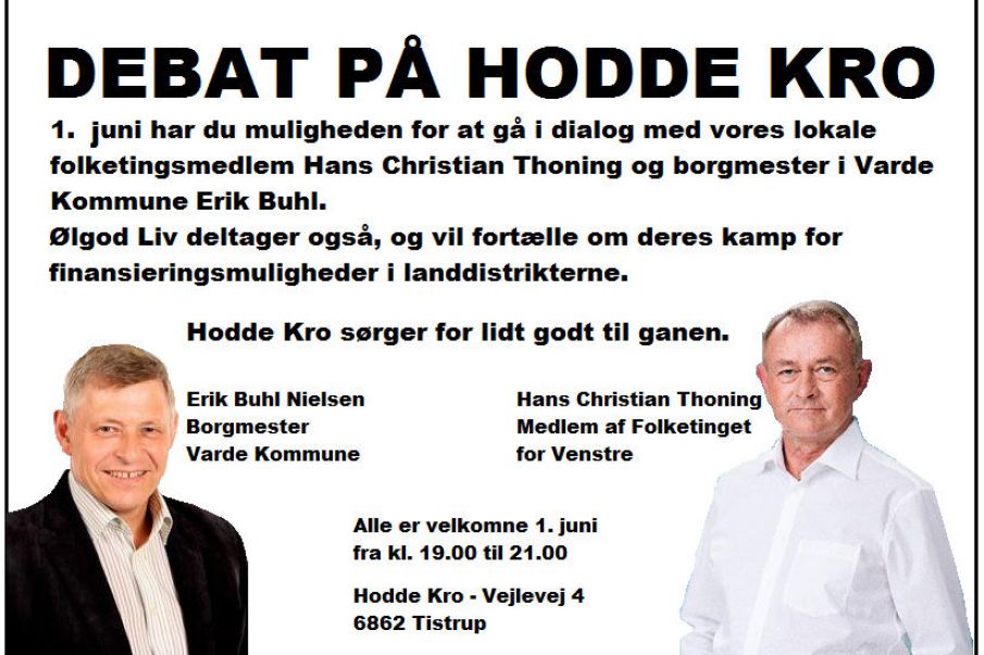 Hodde Kro inviterer til dialog med politikerne..