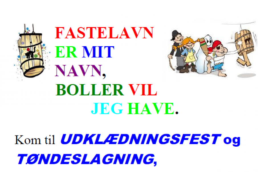 Kom til UDKLÆDNINGSFEST og TØNDESLAGNING,