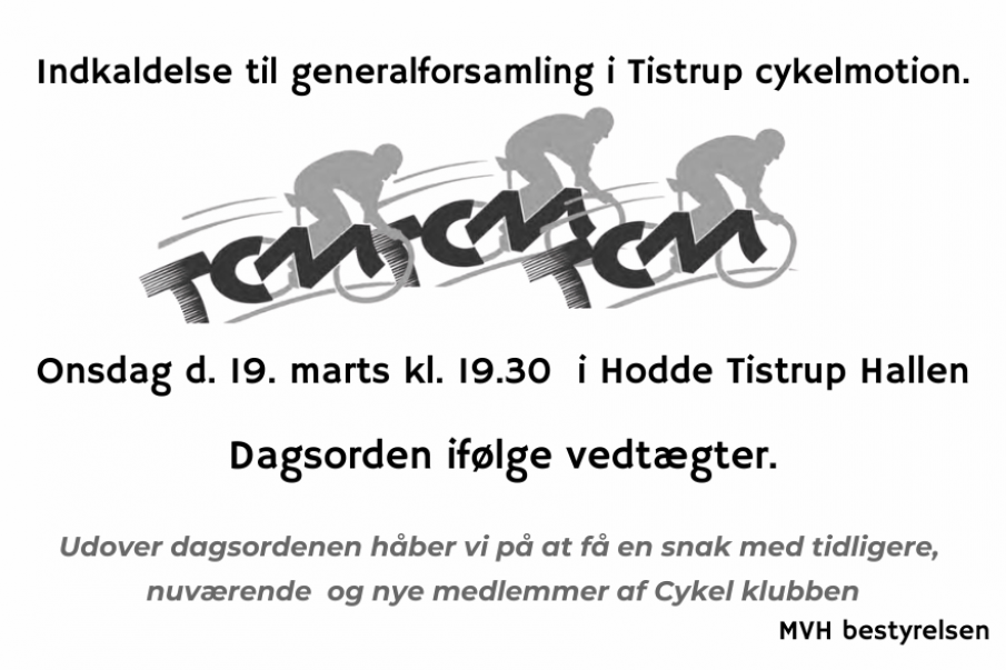 Generalforsamling i Tistrup Cykelmotion