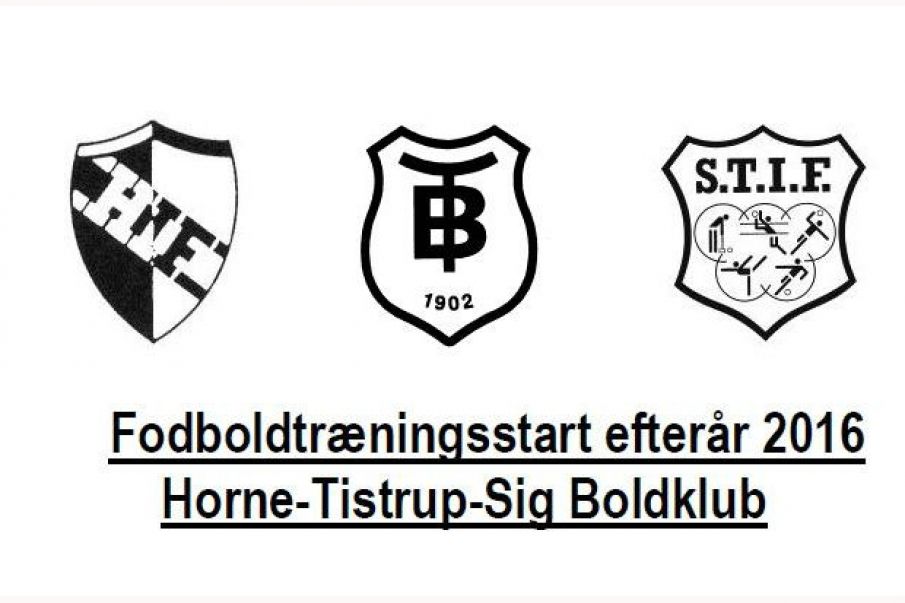 Fodboldtræningsstart efterår 2016                               