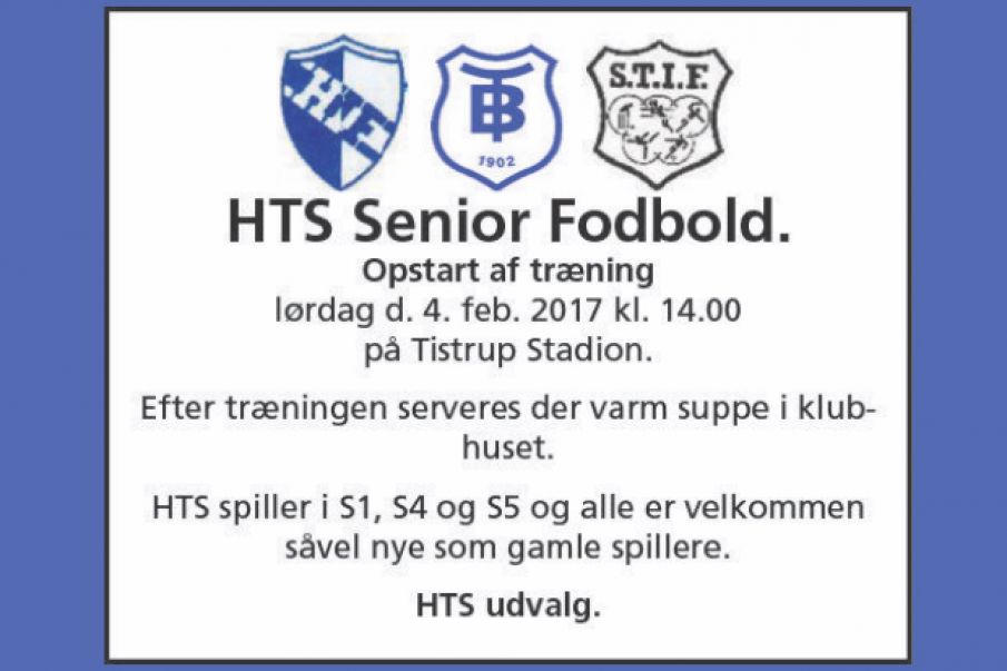 HTS Senior træningsopstart