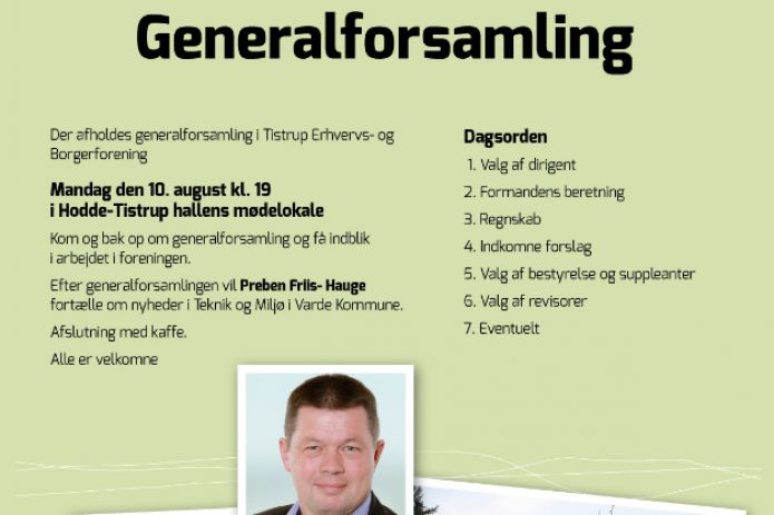 Generalforsamling i Tistrup Erhvervs- og Borgerforening
