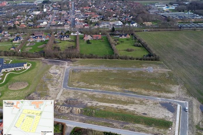 Tistrup Vest set fra luften midt i marts 2020
