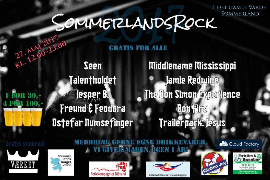 Gratis: Sommerlandsrock 2017 i Varde på lørdag.